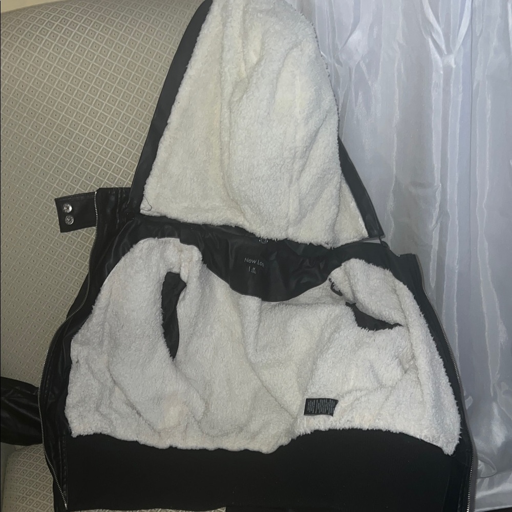 New Look Black and White Hooded Cardigan